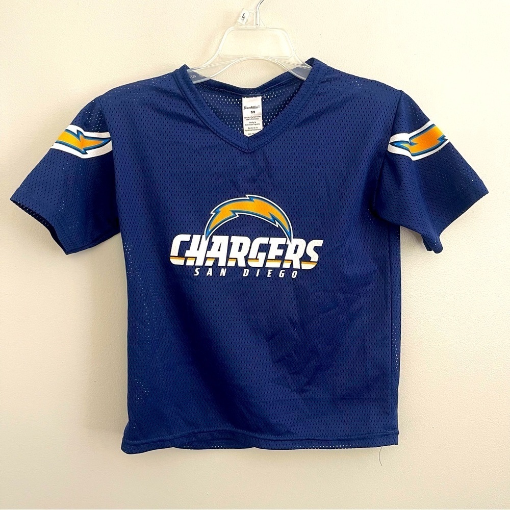 Franklin SAN DIEGO CHARGERS LA NFL Football Mesh Lighting Bolt Jersey Kids sz M